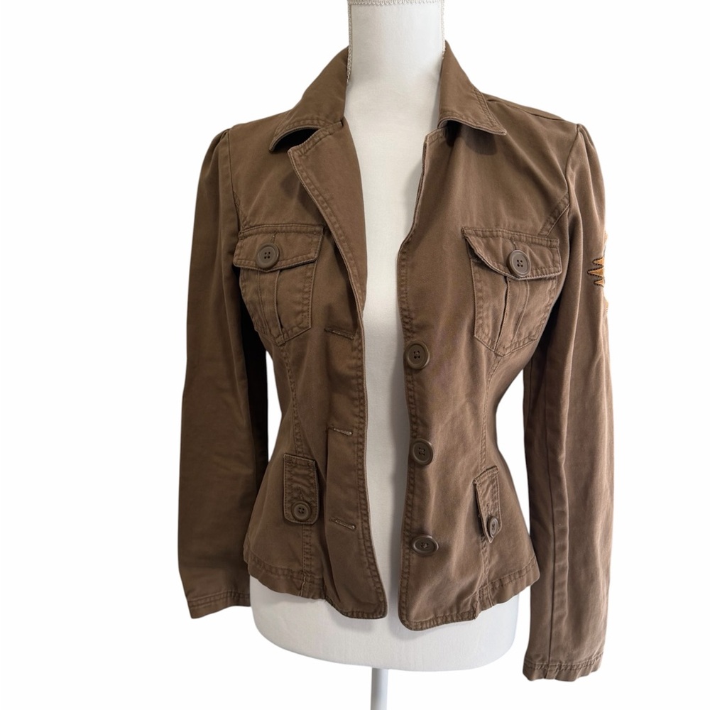 SO Brown Button-Front Utility Jacket